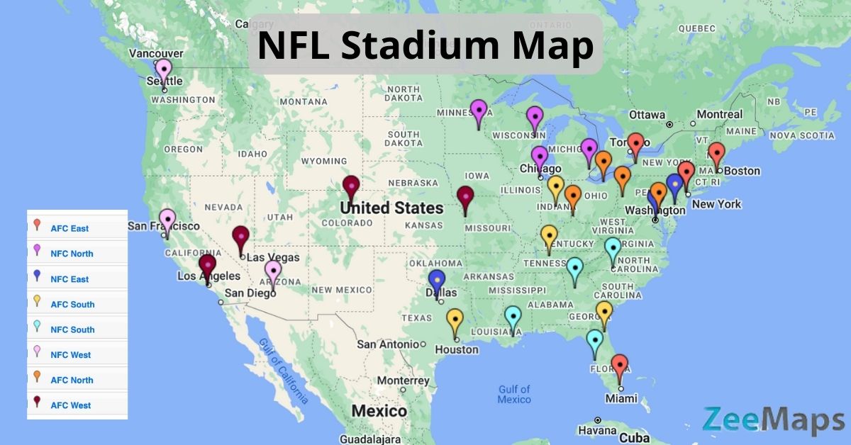 USA Football Teams Map: Explore NFL Stadium Locations Across the Country