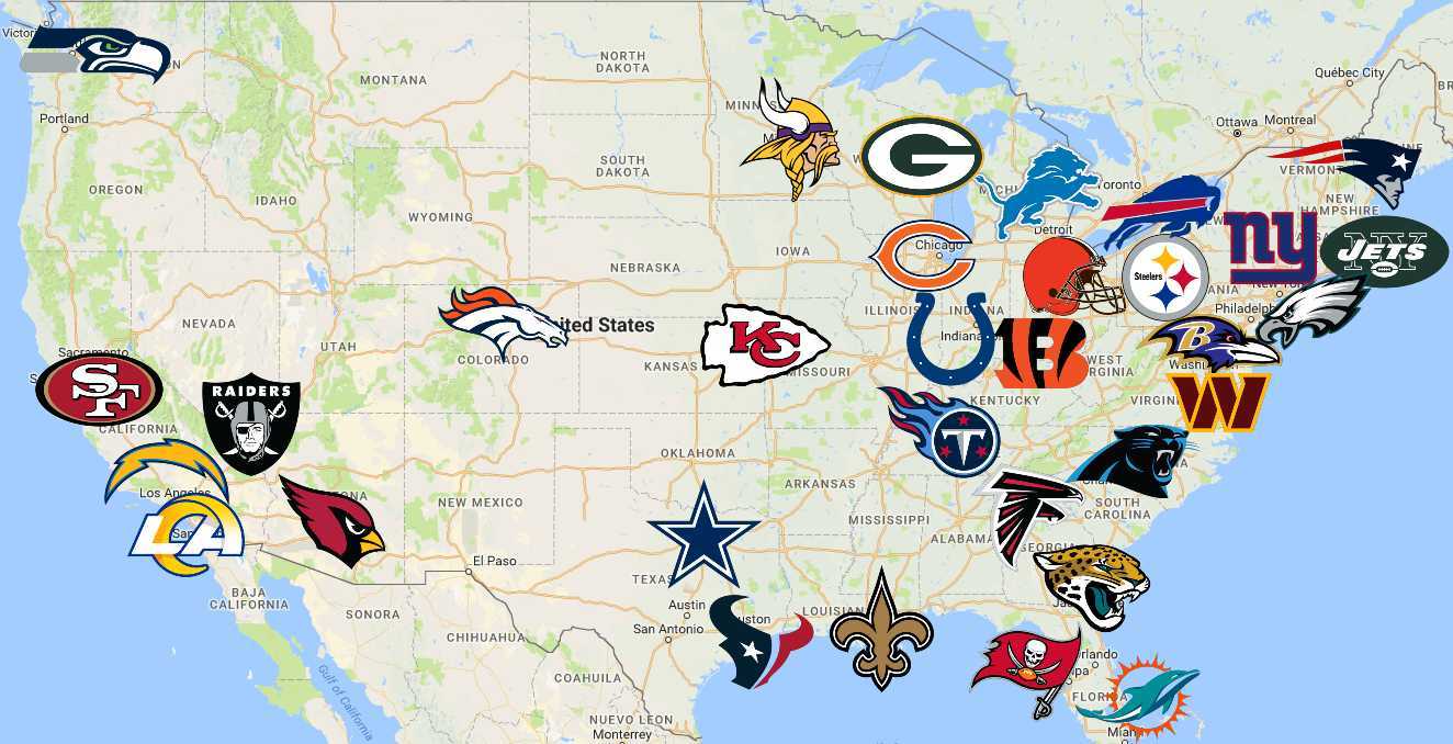 USA Football Teams Map: Explore NFL Stadium Locations Across the Country