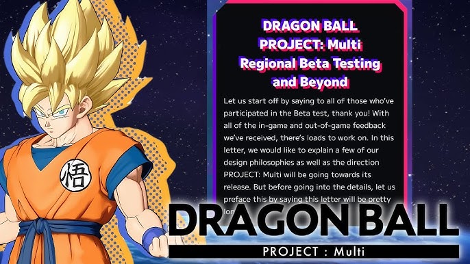 Dragon Ball Multi Project Regional Test: A Big Update Coming