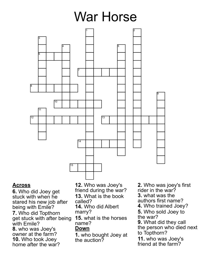 Stuck on the War Horse Crossword? Easy Clues Inside!