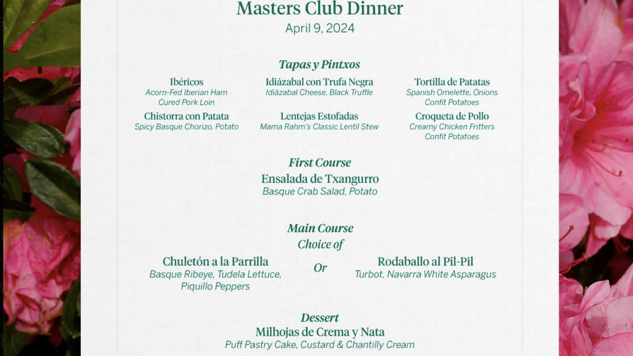 Bubba Watson Masters Dinner: Whats on the menu for the two-time champion this year?