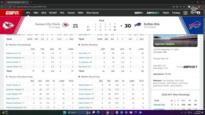 Kansas City Chiefs Box Score: Where to Find the Latest Game Stats and Results!