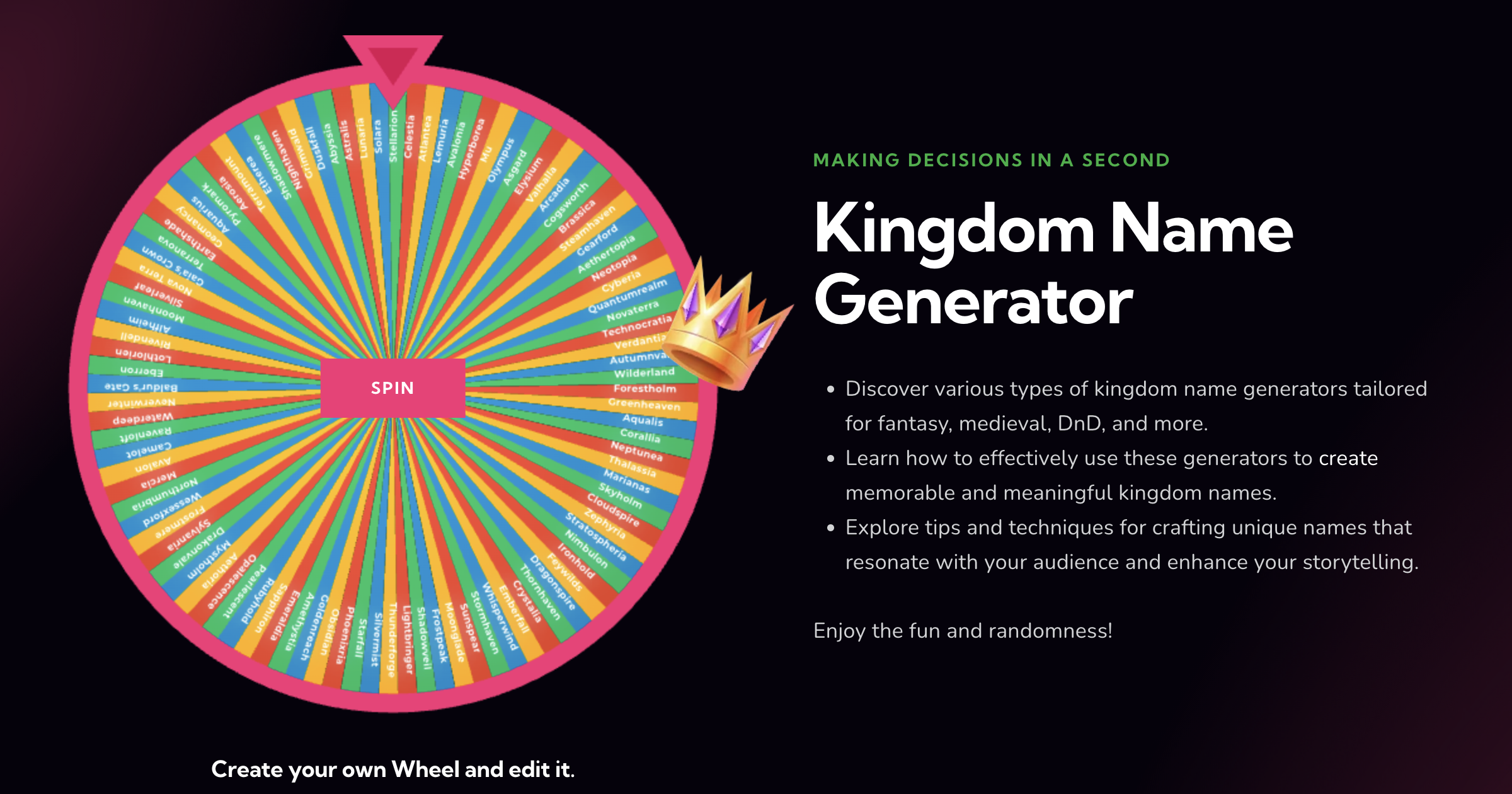 Cool Kingdom Names Generator: Find Your Perfect Realm Name in Seconds!