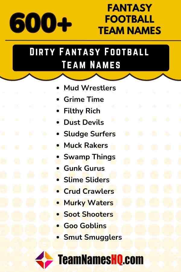 Hilarious Dirty Fantasy Football Team Names: Funny Ideas & Inspiration